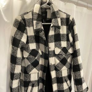 Forever 21 buffalo plaid coat, SZ L